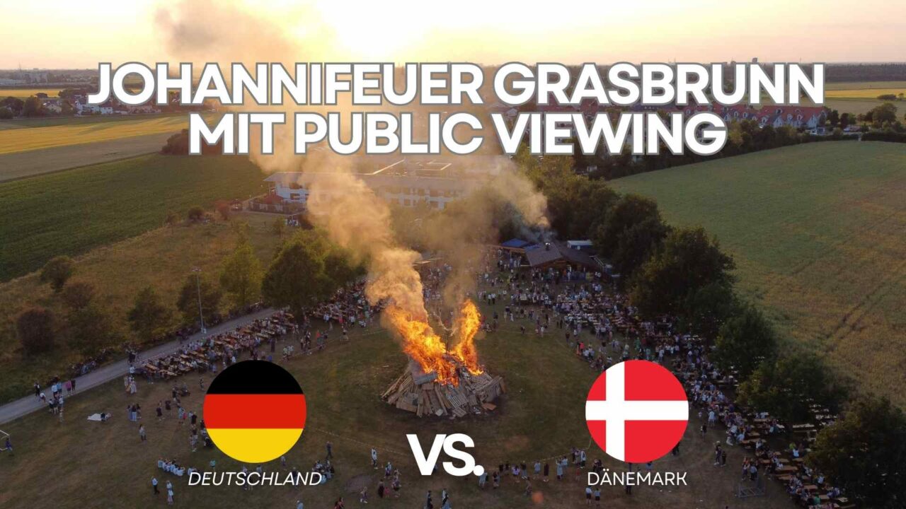 Johannifeuer 2024 Grasbrunn mit Public Viewing: Deutschland - Dänemark