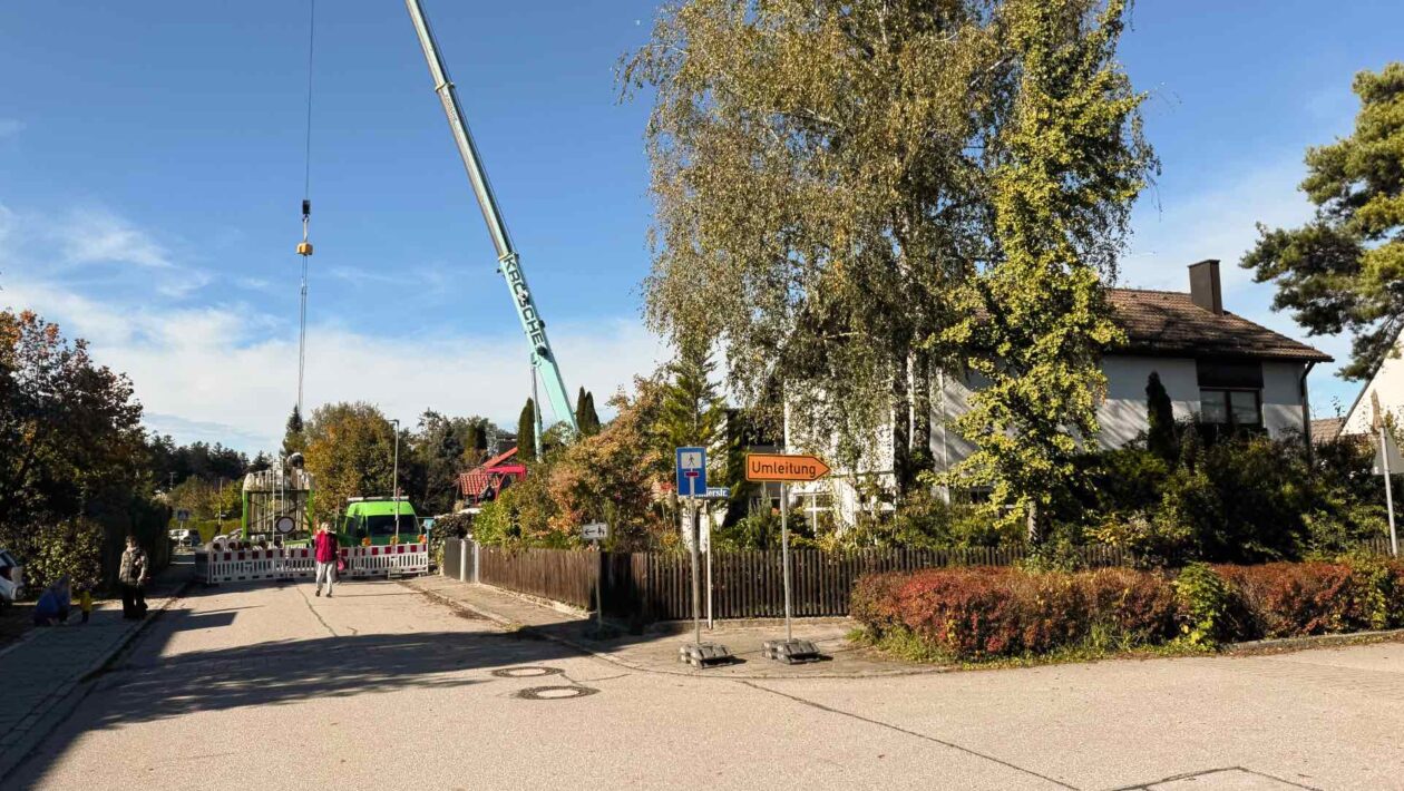 Vollsperrung der Birkenstraße in Neukeferloh