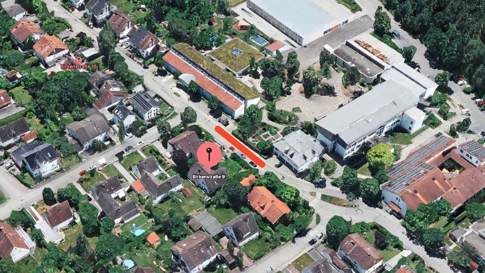 Vollsperrung der Birkenstraße in Neukeferloh